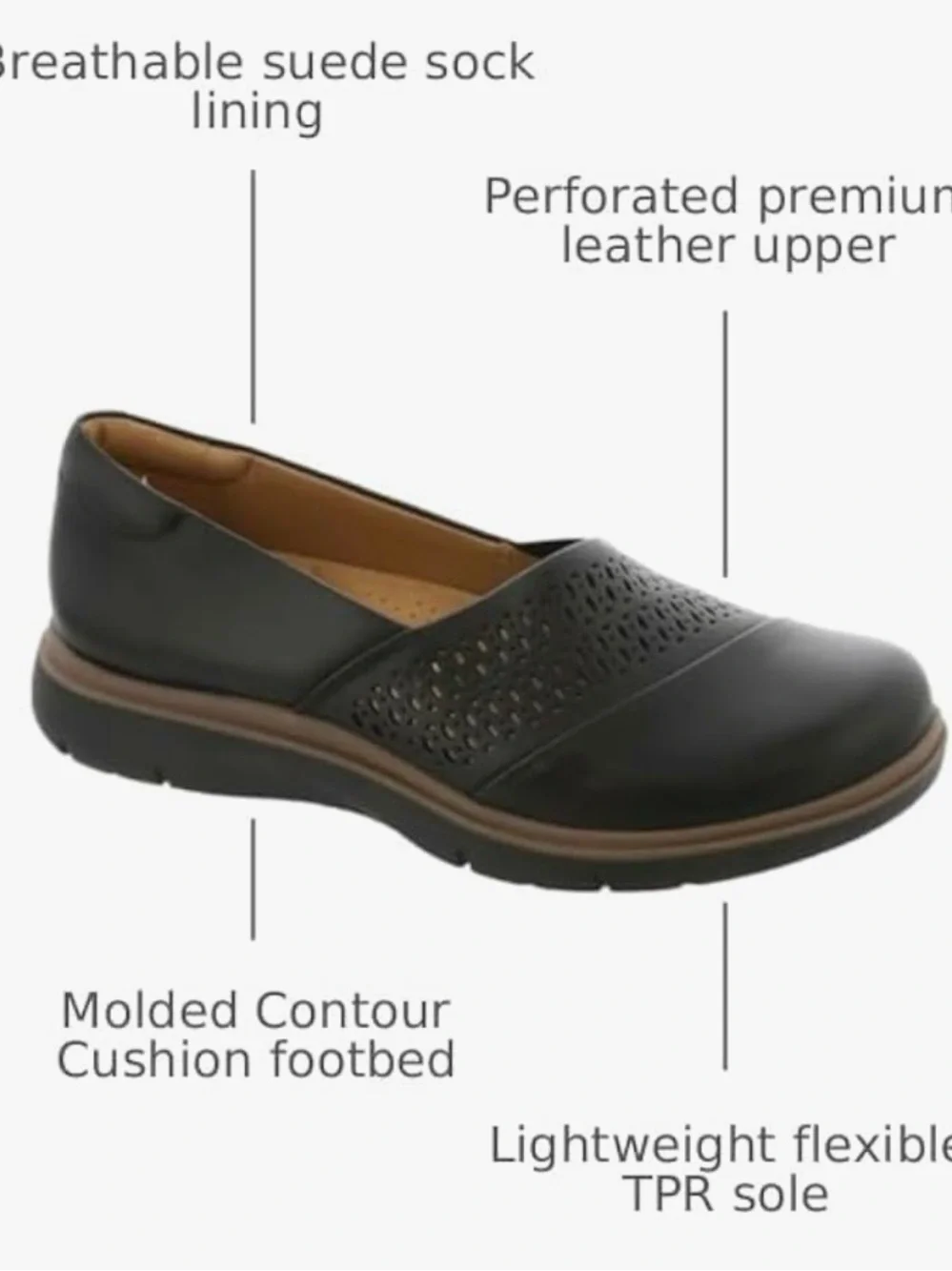 Clarks Women’s Black Certina Edge Shoes
